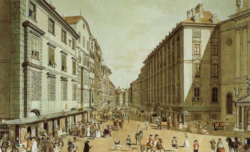 vienna in the 18th century a view of one of its streets, the kohlmarkt, william wordsworth